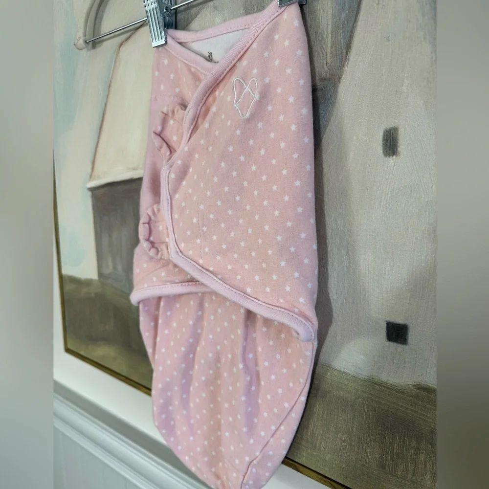 SWADDLE ME Original Baby Swaddle Pink Star Pattern Velcro Size Small 0-3 Month